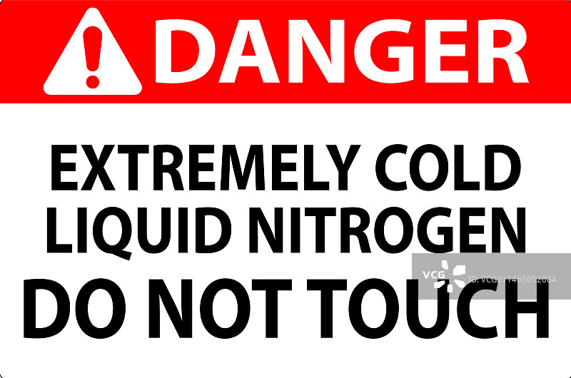 危险标志：极冷液氮，请勿接触图片素材
