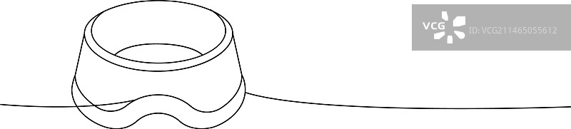 宠物碗单线连续动物画图片素材