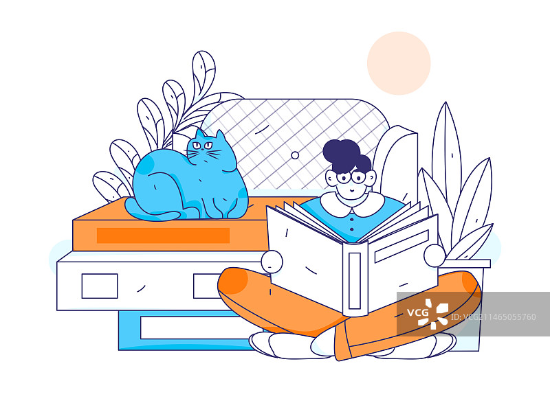 居家室内人物场景扁平矢量概念运营手绘插画图片素材