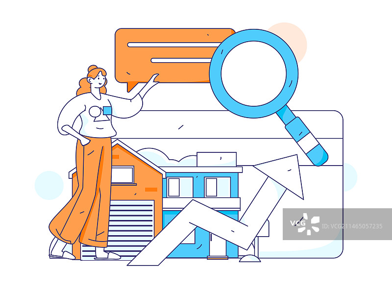 住房贷款扁平矢量概念运营插画图片素材