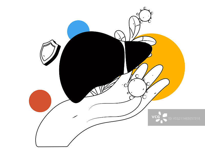 全国护肝日医疗人物扁平矢量概念运营手绘插画图片素材