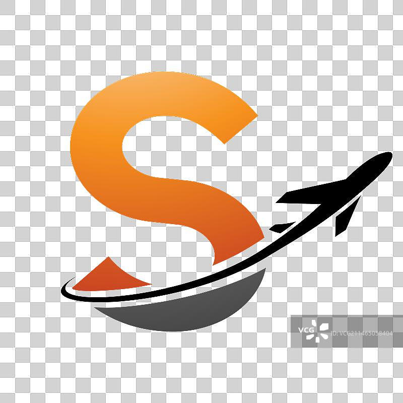 带有字母S图标的橙色和黑色大写字母图片素材