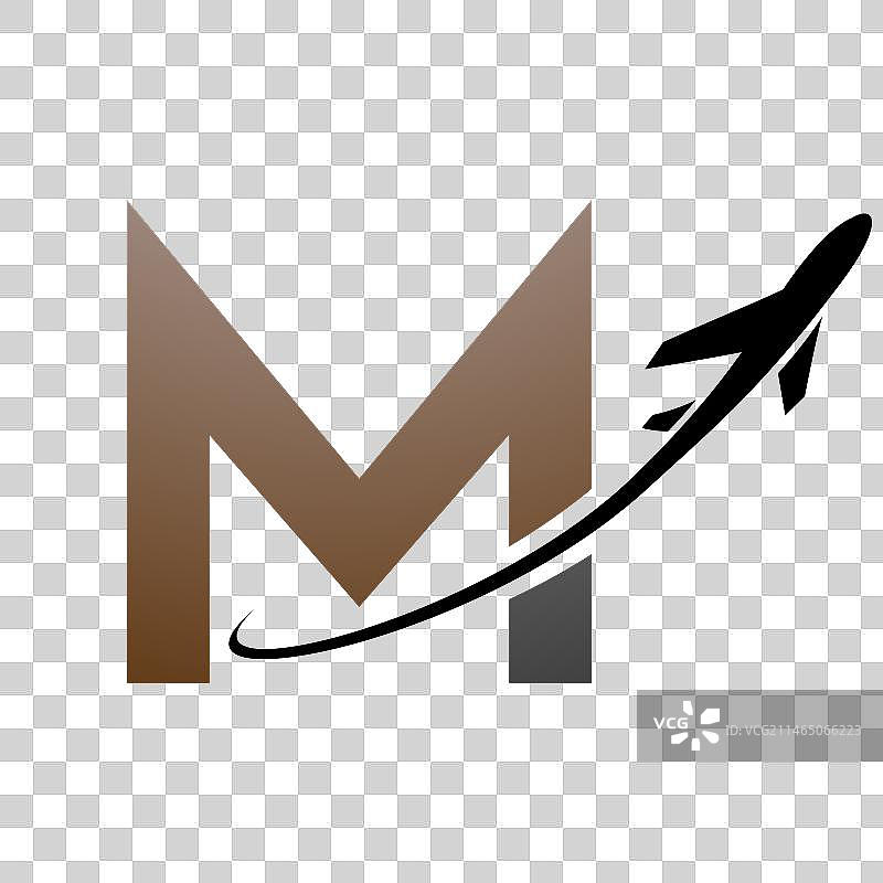 带有字母的棕色和黑色大写字母M图标图片素材