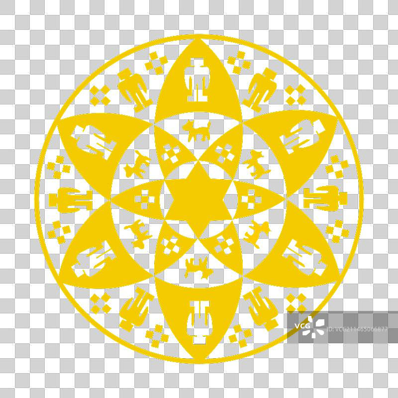 徽章盾徽印第安亚瓦佩普雷斯科特部落图片素材