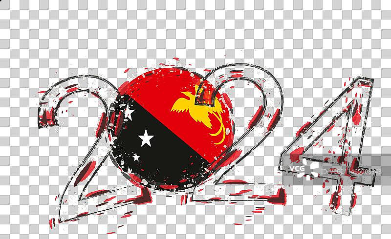 2024年巴布亚新几内亚国旗复古风格设计图片素材
