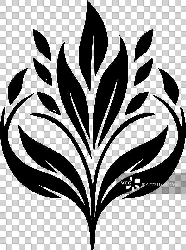 花饰 - 黑白隔离图标图片素材
