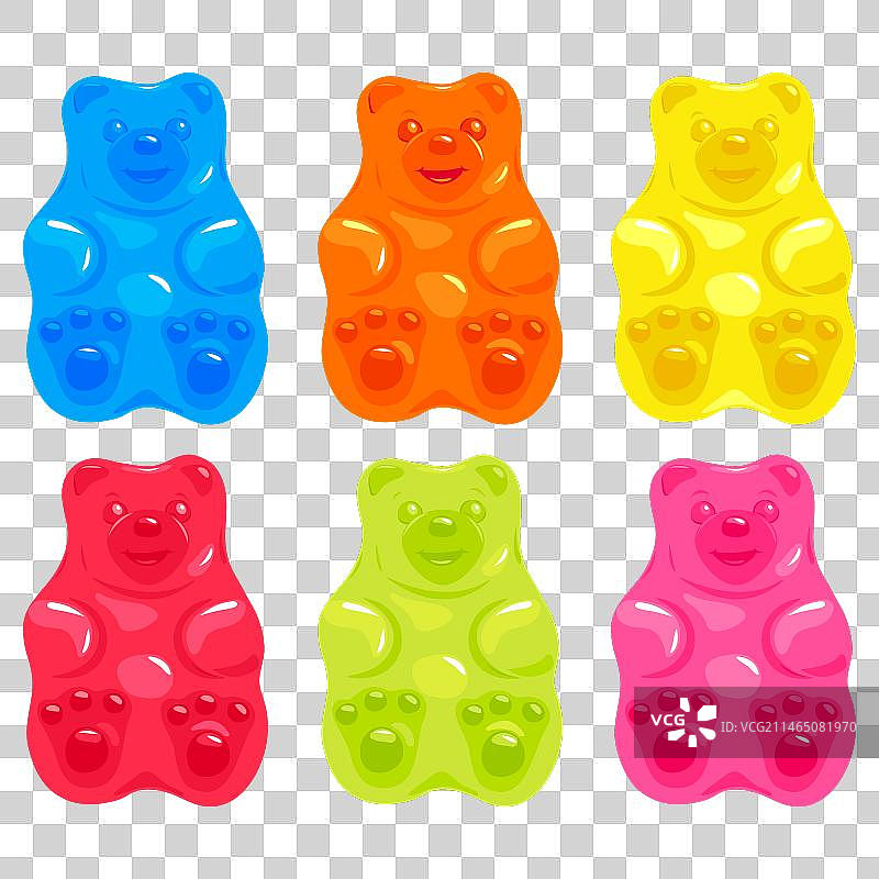 彩色软糖和果冻熊合集图片素材