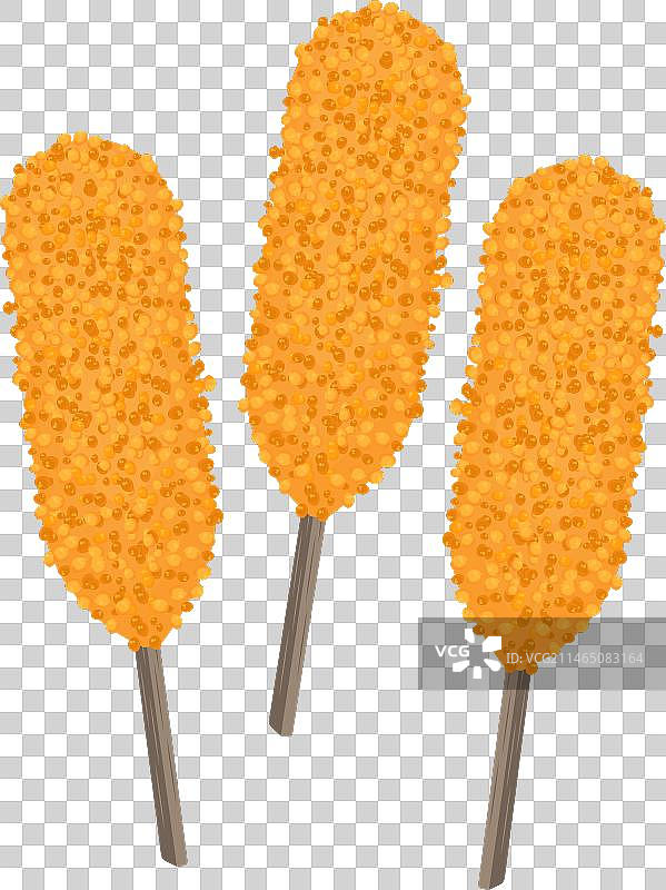 带脆皮屑的玉米热狗图片素材