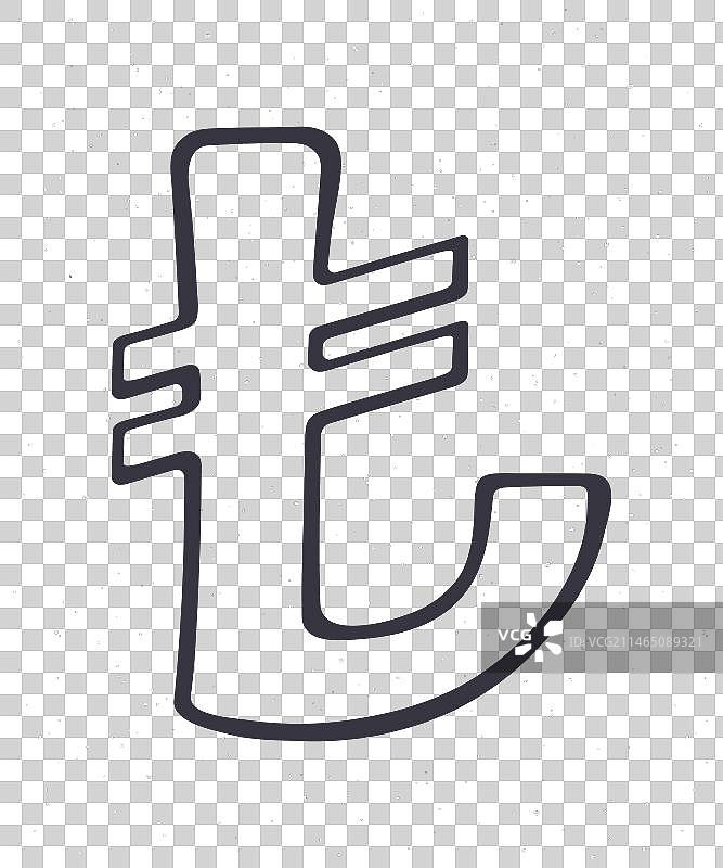 手绘涂鸦土耳其里拉符号图片素材