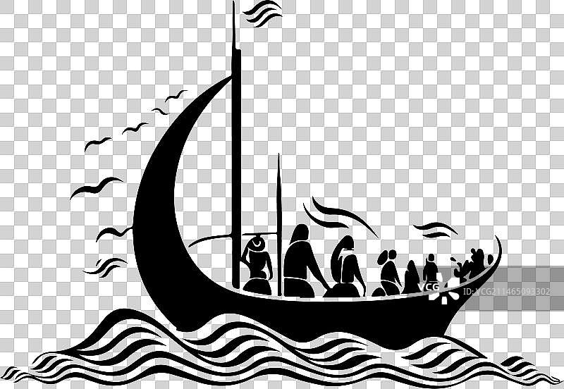 古代帆船装饰图片素材