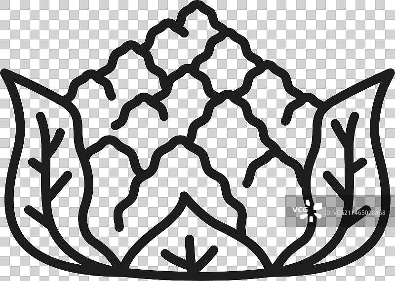 罗马花椰菜线条图标图片素材