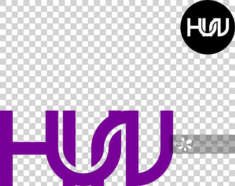 HUN字母组合标志设计图片素材