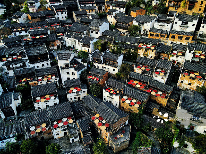 晒秋人家图片素材