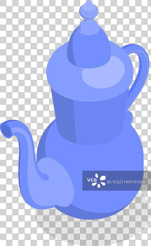 2.5D扁平风格阿拉伯茶壶图片素材