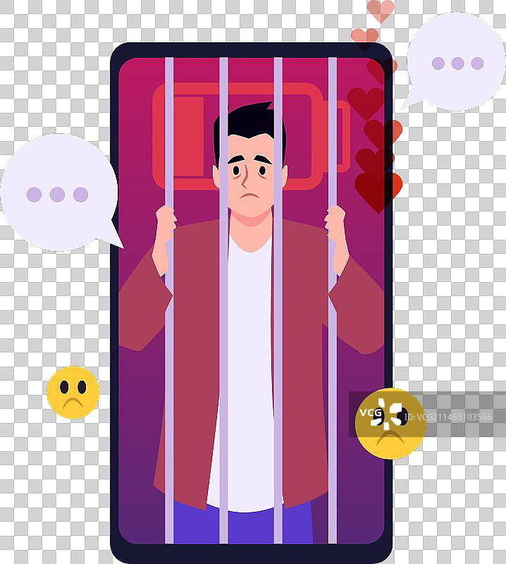 铁栅栏后为点赞数量悲伤的男人图片素材