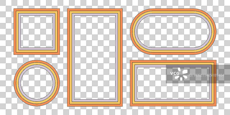 20世纪70年代嬉皮士风格的彩虹框架图片素材