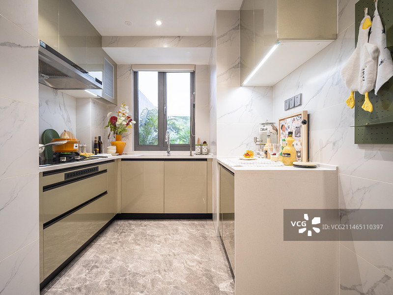 现代样板间客厅厨房间图片素材