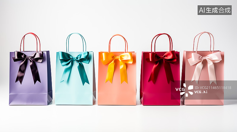 【AI数字艺术】3D渲染购物袋礼品袋图片素材