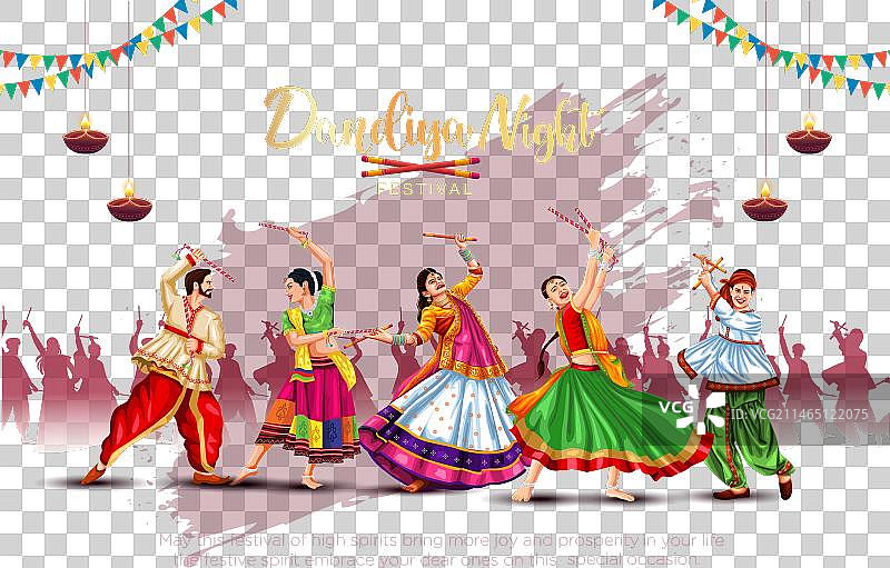 Navratri Dussehra Garba之夜海报图片素材