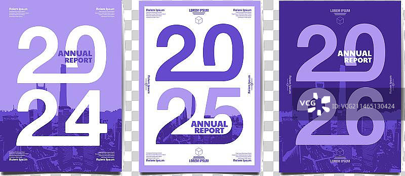 2024-2025年年度报告模板布局设计图片素材