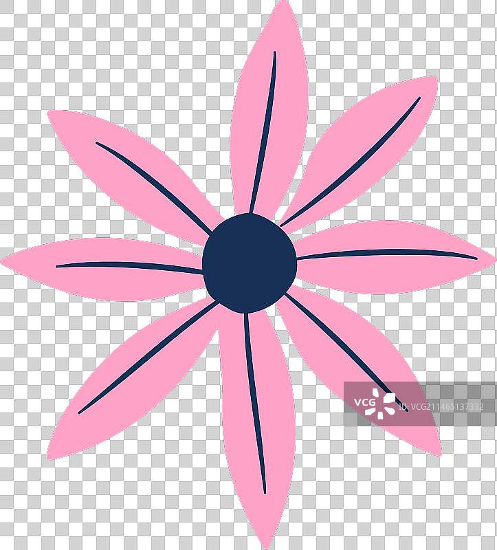 扁平风格淡粉色花朵图片素材