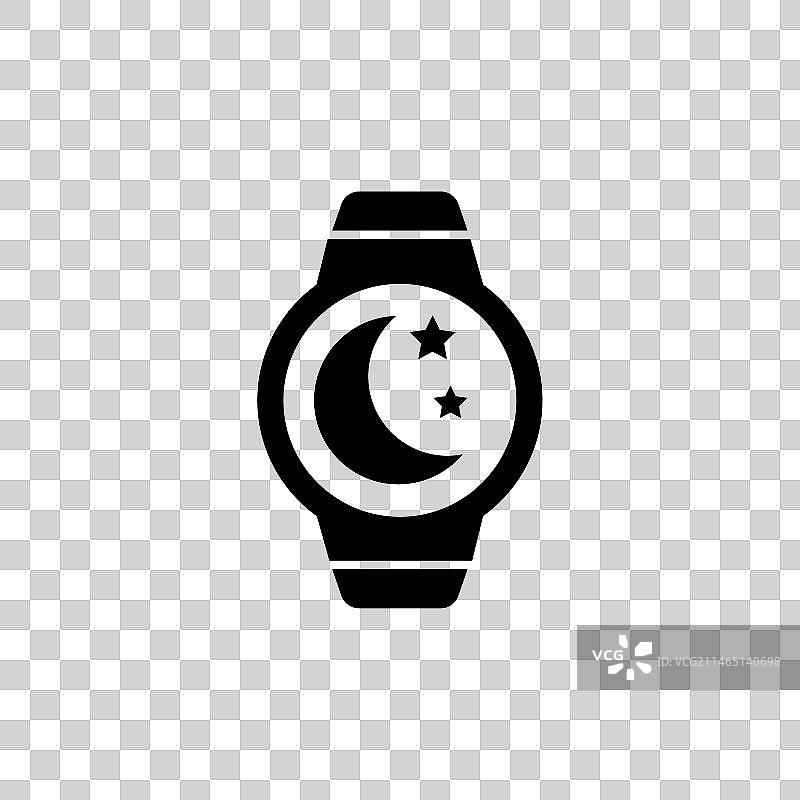 智能手表睡眠时间监测扁平图标图片素材