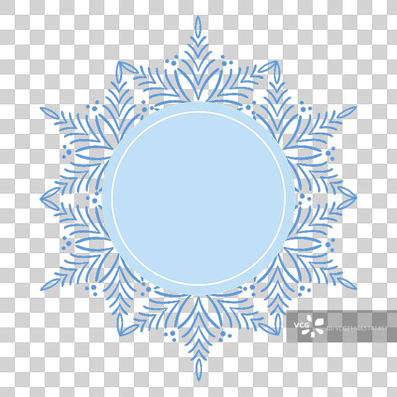 圆形圣诞冬季装饰雪花图片素材