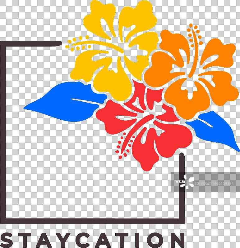 花卉主题宅度假徽章图片素材