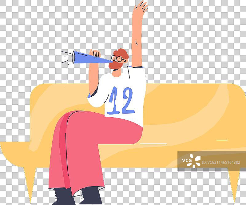 扁平风格足球迷图片素材