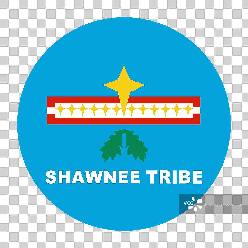俄克拉荷马州肖尼部落印第安旗圆形徽章图片素材