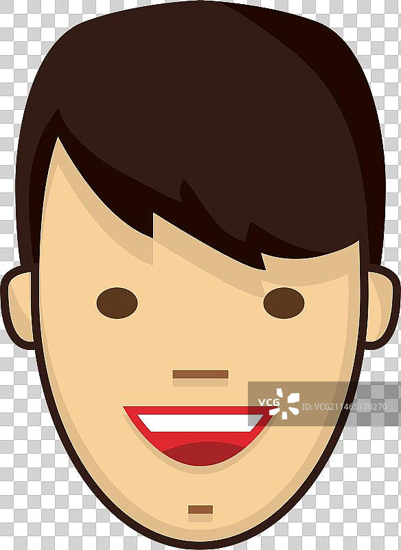 微笑的黑色刘海图片素材