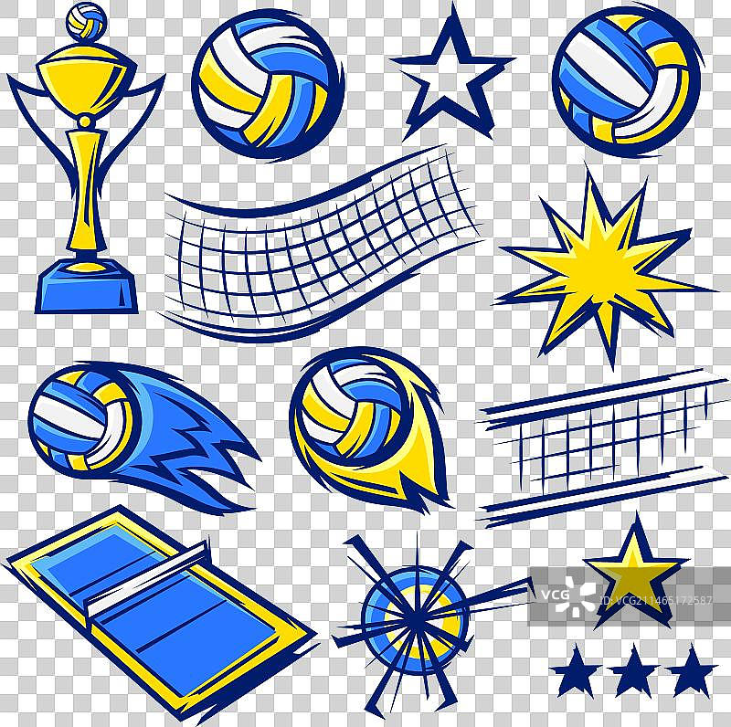 排球俱乐部运动标志合集图片素材