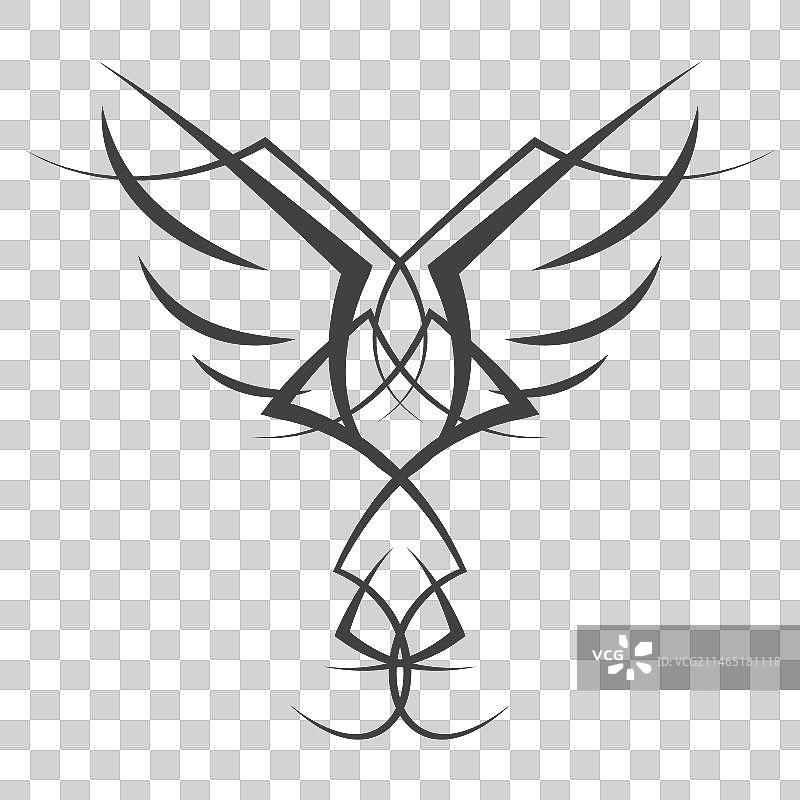 细条纹翅膀线条画图片素材