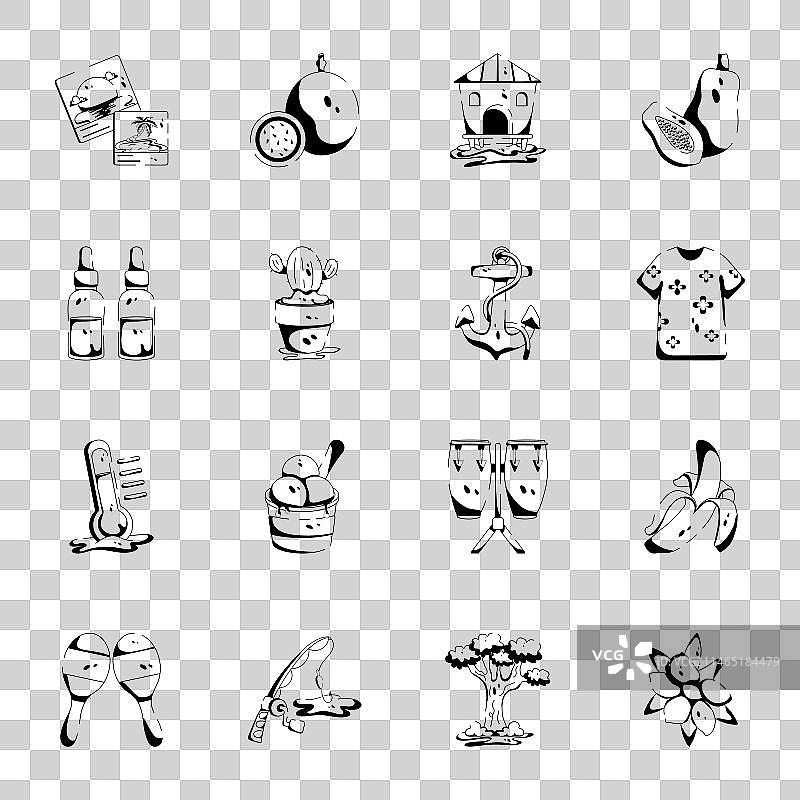 实用海滩字形图标合集图片素材