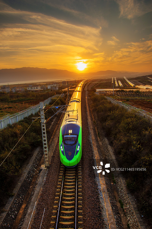 余晖下的绿巨人图片素材