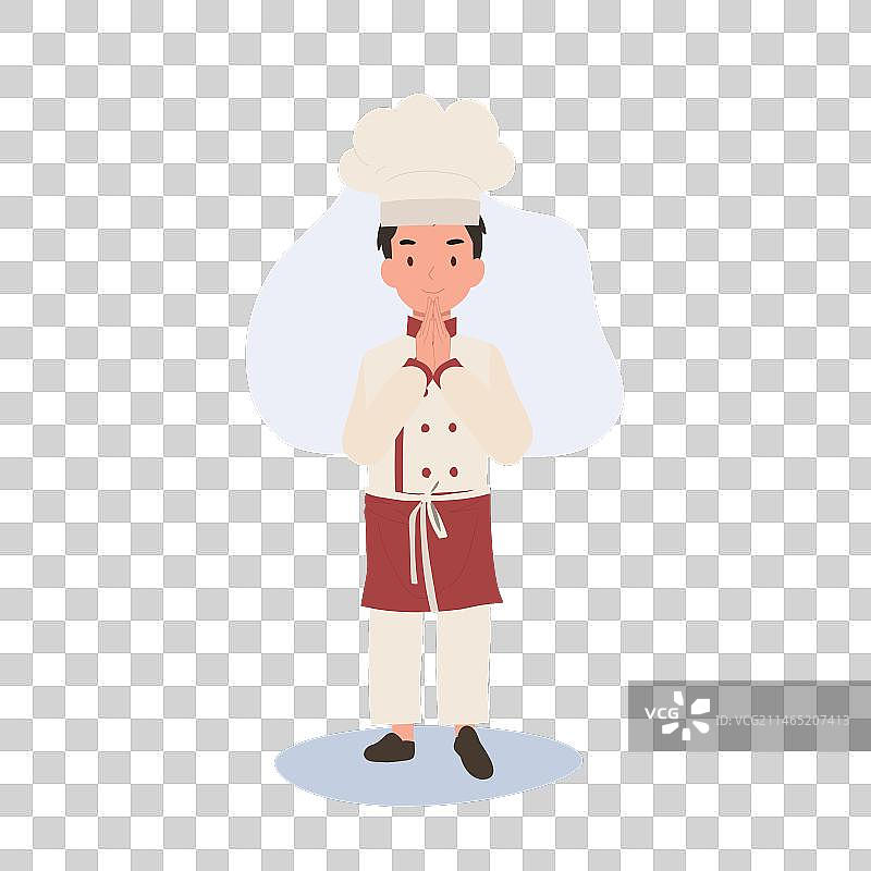 年轻儿童厨师介绍自己图片素材