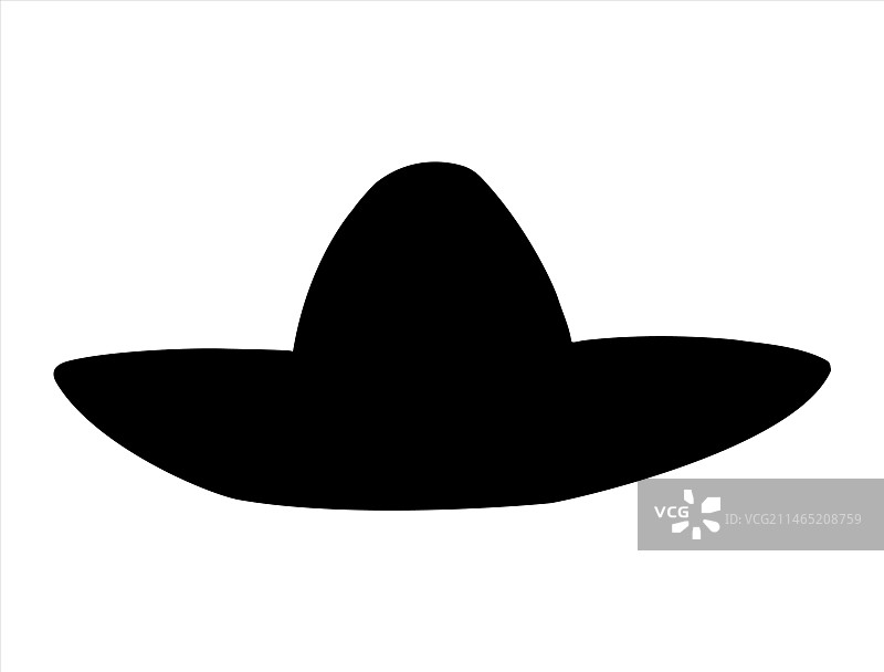 墨西哥宽边帽剪影艺术图片素材