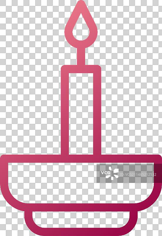 复活节红白渐变蜡烛图标图片素材