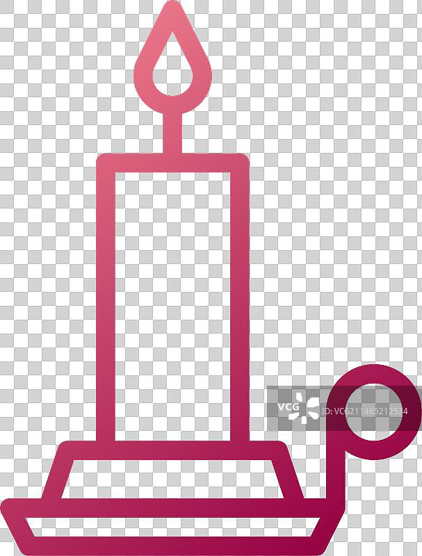 复活节红白渐变蜡烛图标图片素材