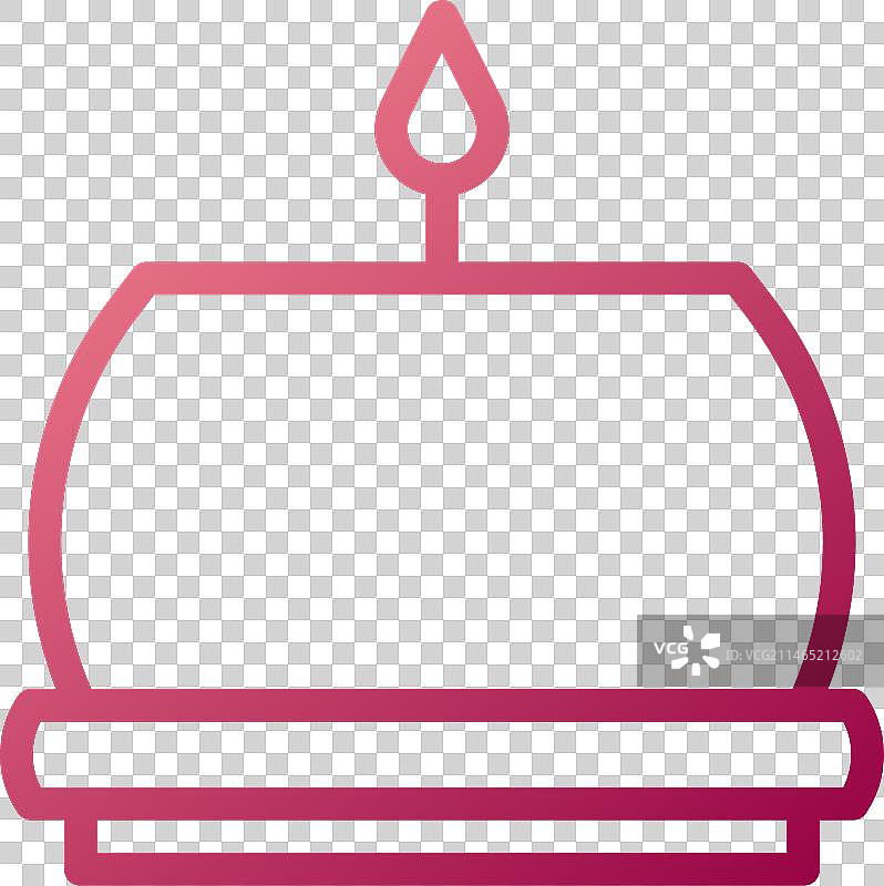 复活节红白渐变蜡烛图标图片素材