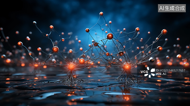 【AI数字艺术】微观物质概念插画图片素材