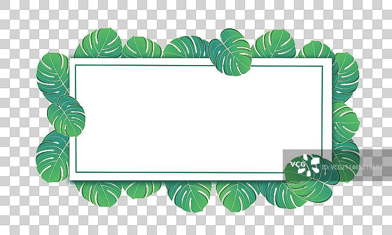 绿植小清新边框插画元素图片素材