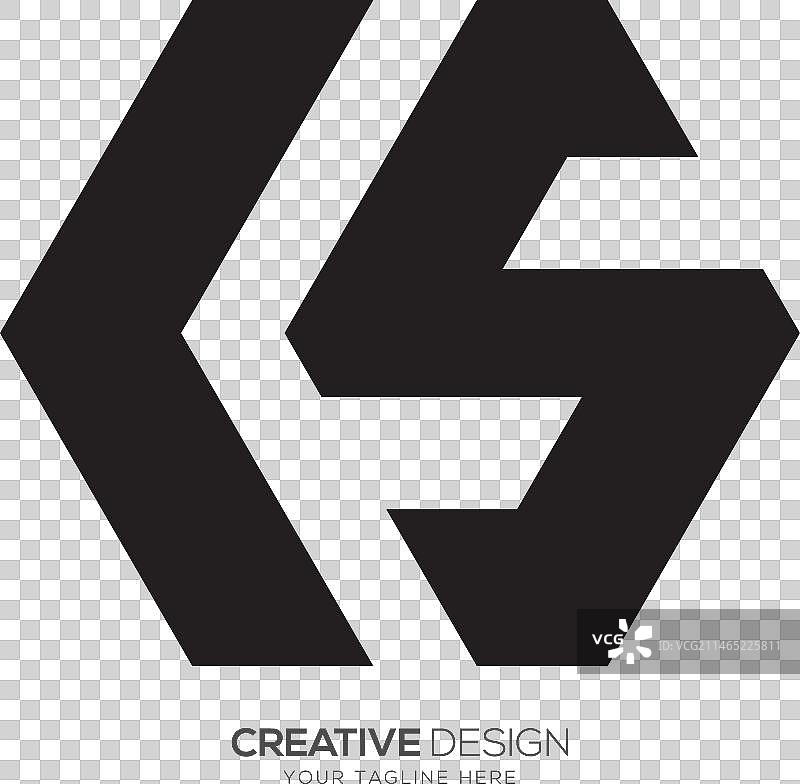 多边形字母L S现代六边形Logo图片素材