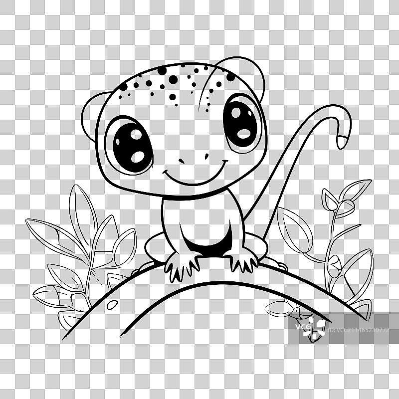 可爱的豹纹守宫图片素材