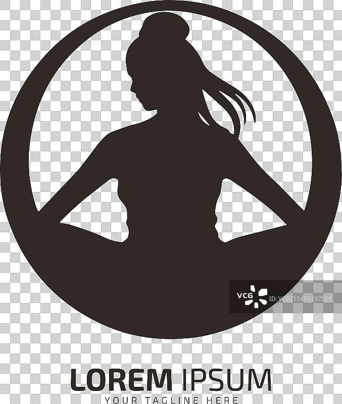 瑜伽图标锻炼冥想抽象Logo图片素材