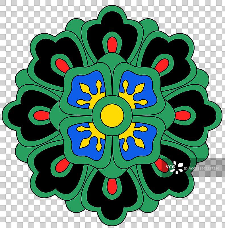 敦煌壁画藻井图案元素图片素材