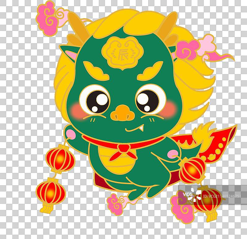 龙年IP形象 矢量图小飞龙 手提灯笼形象图片素材