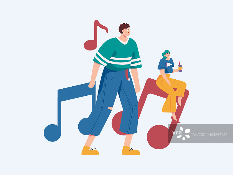 音乐人物场景扁平矢量概念运营插画图片素材