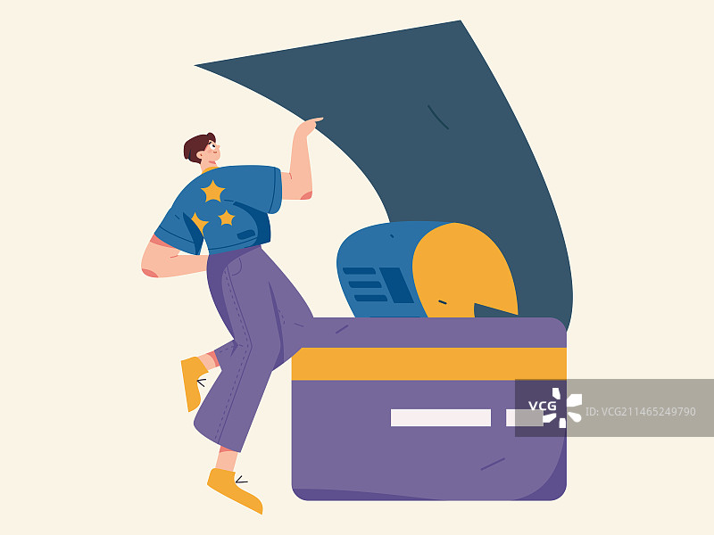 网购支付安全人物扁平矢量概念运营手绘插画图片素材