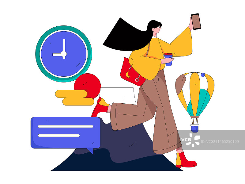 节假日旅游出行人物互联网背景矢量手绘插画图片素材